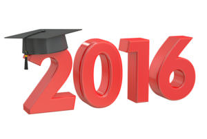 Graduate 2016, 3D rendering isolated on white background